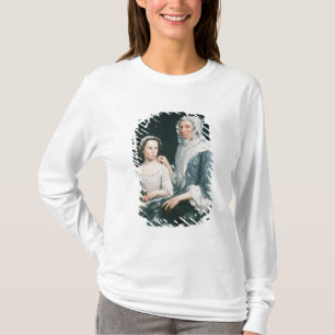 Camiseta Retrato de uma senhora idosa e de uma rapariga