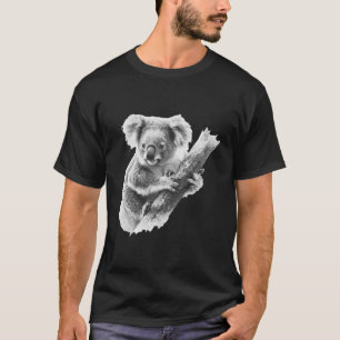 Camiseta Retrato de Urso Koala Arte Vida Selvagem Tropical 