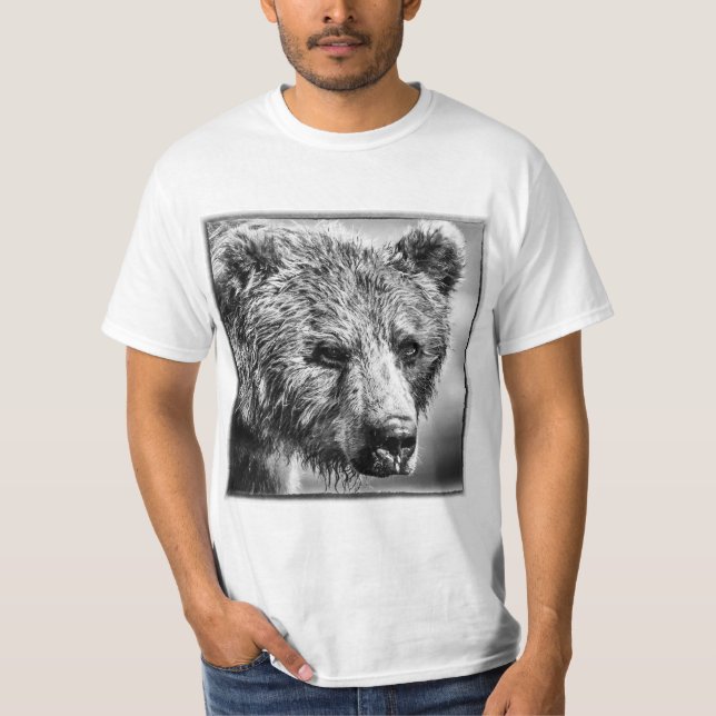 Camiseta Retrato de urso pardo (Frente)