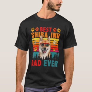 Camiseta Retrato de Vintage Melhor Pai Shiba Inu Em Cães Ca