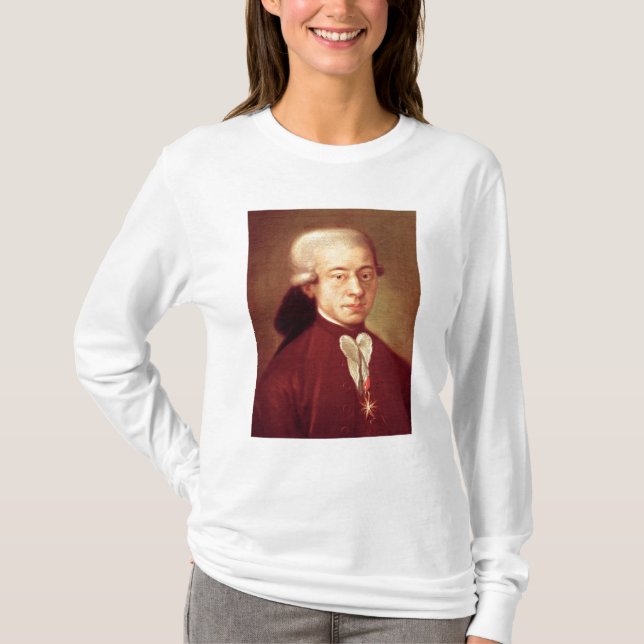 Camiseta Retrato de Wolfgang Amadeus Mozart depois de 1770 (Frente)