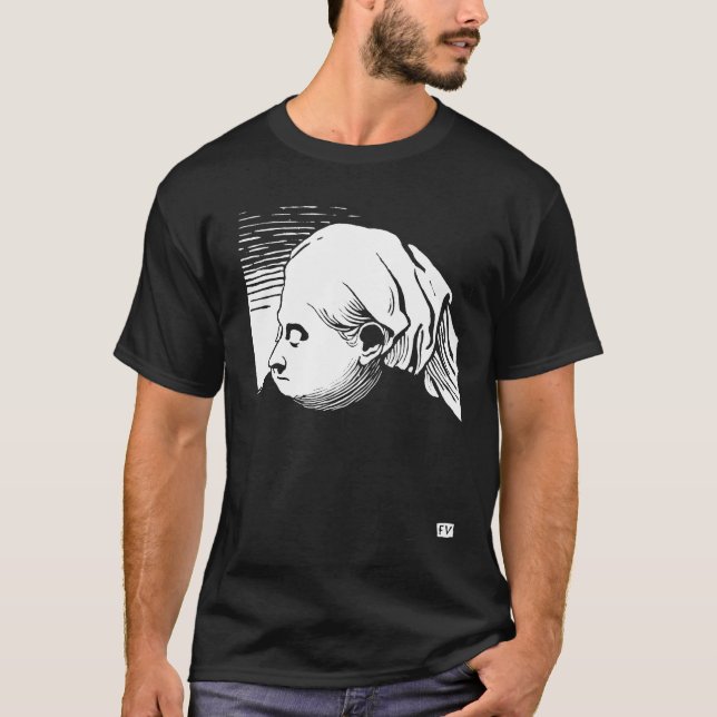 Camiseta Retrato de Woodcut da Rainha Vitória (Frente)