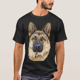 Camiseta Retrato Detalhado de Cão german shepherd Novel Ani