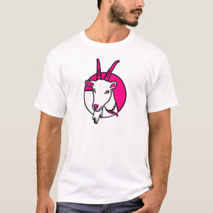 Camiseta Retrato digital de banda desenhada cor-de-rosa