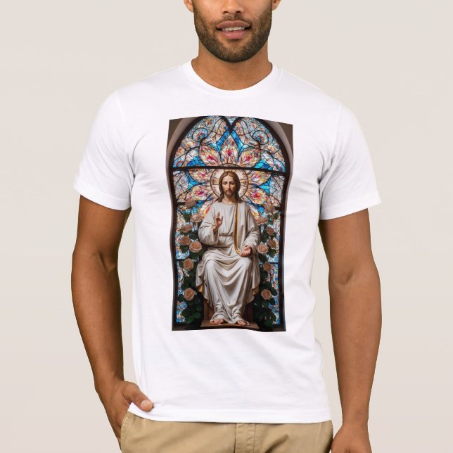 Camiseta Retrato divino de Jesus - Cristão Inspirador (Frente)