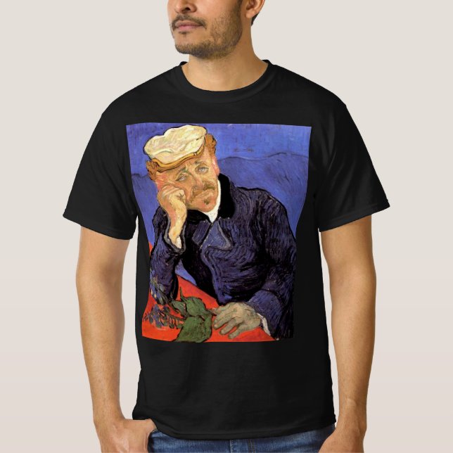 Camiseta Retrato do Dr. Gachet por Vincent van Gogh (Frente)