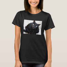 Camiseta Retrato do gato preto