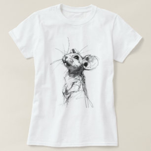 Camiseta Retrato do mouse bonito
