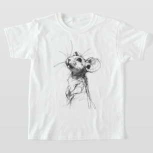 Camiseta Retrato do mouse bonito