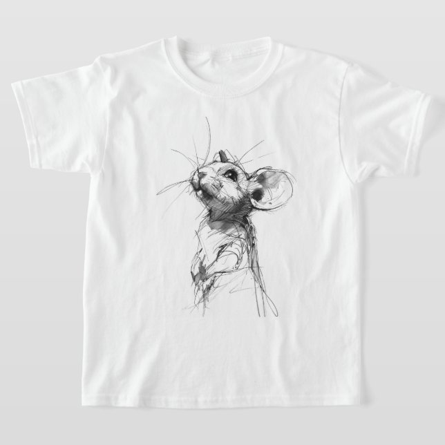 Camiseta Retrato do mouse bonito (Postura )