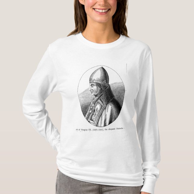 Camiseta Retrato do papa Gregory IX (Frente)