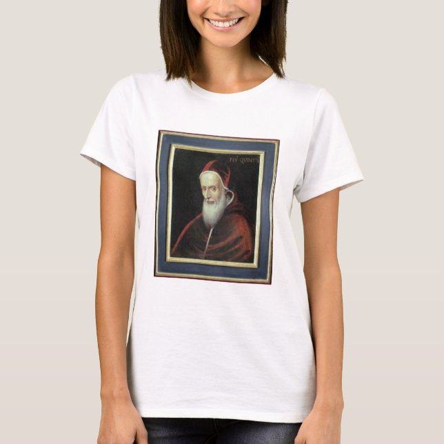 Camiseta Retrato do Papa Pio V (1504-72) (óleo na canvas) (Frente)