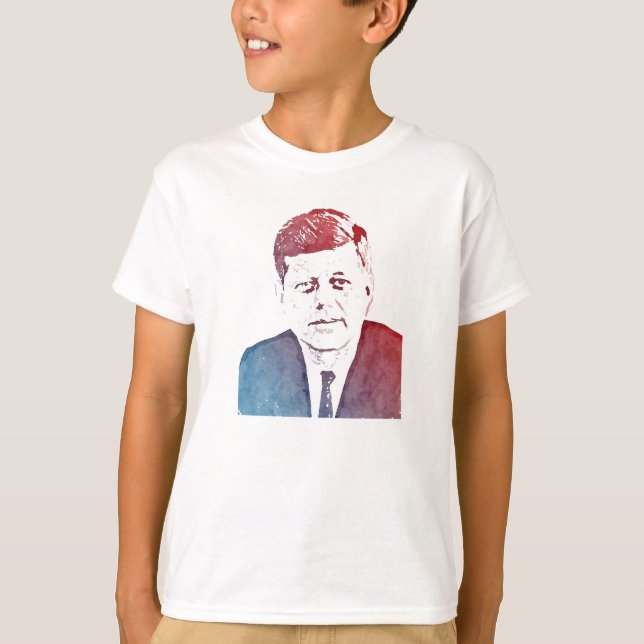 Camiseta Retrato do pop art de John F. Kennedy (Frente)