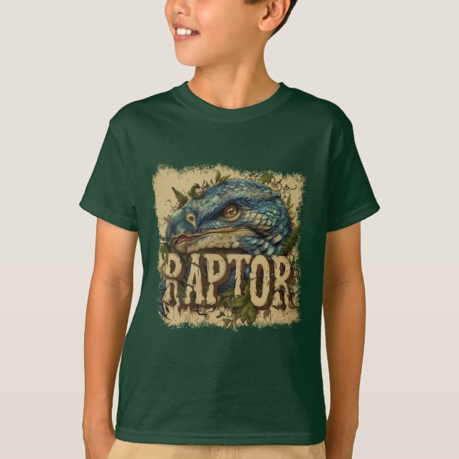 Camiseta Retrato do raptor Grunge (Frente)