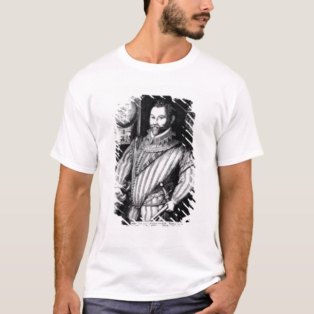 Camiseta Retrato do senhor Francis Drake (Frente)