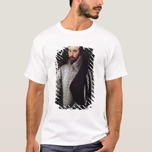 Camiseta Retrato do senhor Walter Raleigh 1588 (Frente)