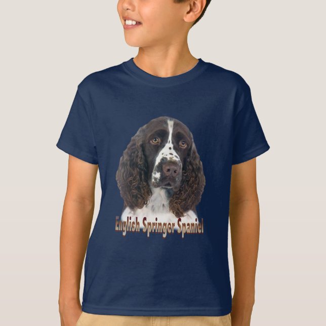 Camiseta Retrato do Spaniel de Springer inglês (Frente)
