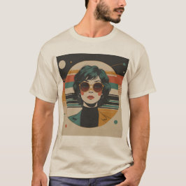Camiseta Retrato dos óculos escuros retrorreflectores
