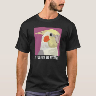 Camiseta Retrato engraçado de um pequeno pássaro cockatiel