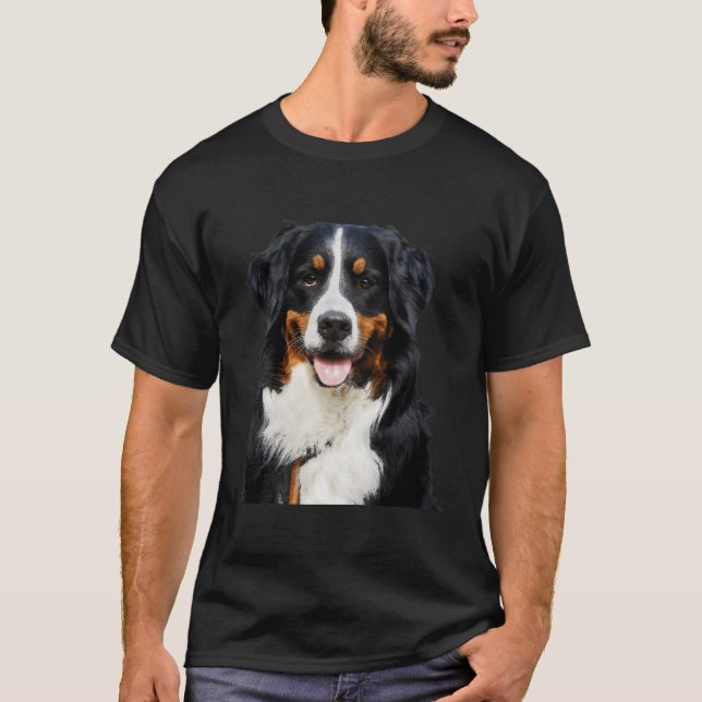 Camiseta Retrato Engraçado Do Cachorro De Montanha Bernês P (Frente)