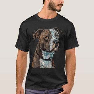 Camiseta Retrato engraçado e fofo do cão American Pit Bull