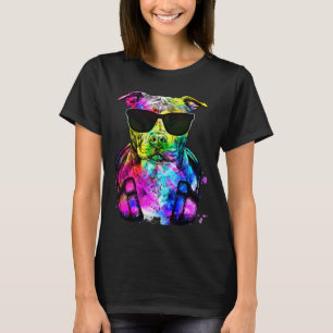 Camiseta Retrato engraçado retrô pop de Pit Bull Pittie com
