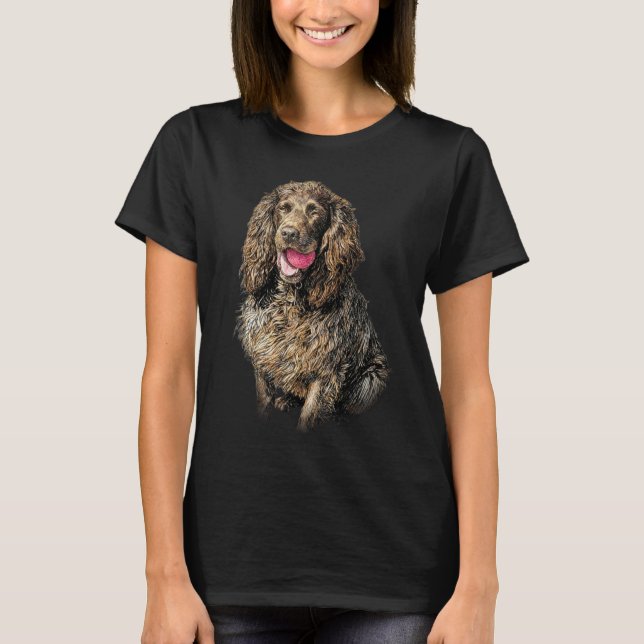 Camiseta Retrato Esboço Artístico do Boykin Spaniel (Frente)