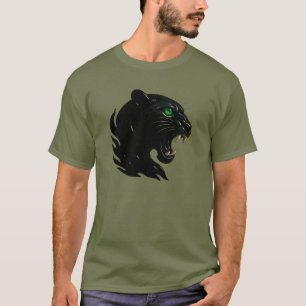 Camiseta Retrato estilizado de uma pantera preta em um prof