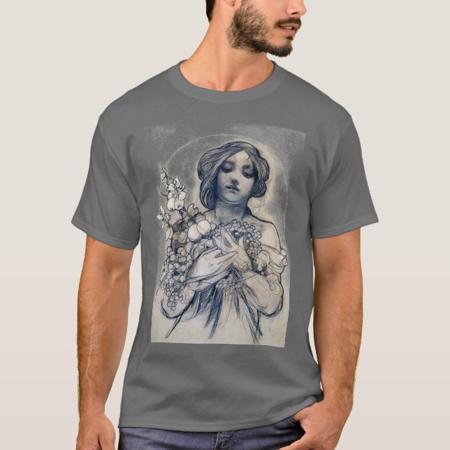 Camiseta Retrato (Estudo), Alphonse Mucha (Frente)