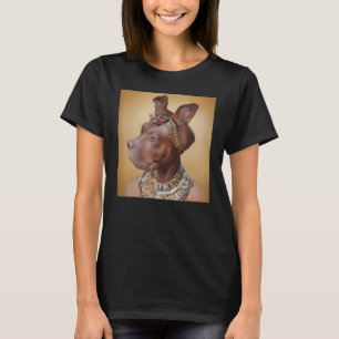 Camiseta retrato facial de um cão antigo como Cleópatra 1