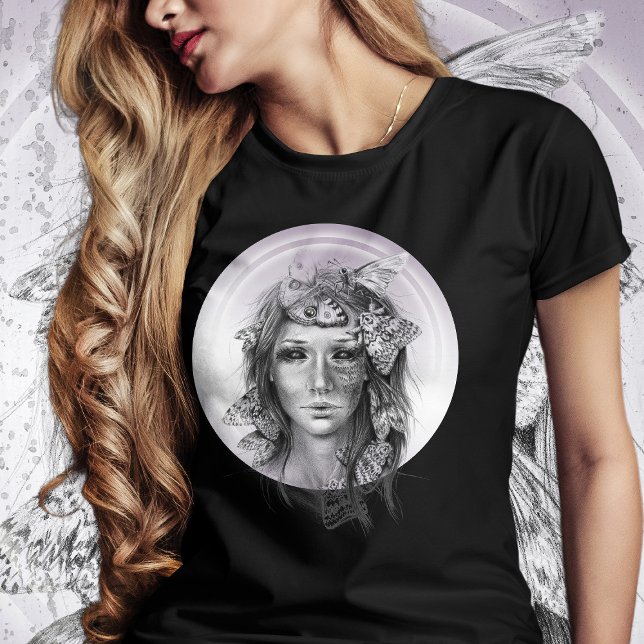 Camiseta Retrato feminino com fantasia de fantasia escura d (Criador carregado)