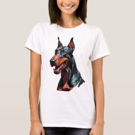 Camiseta Retrato Feroz de Doberman Presente de Cachorro Agr