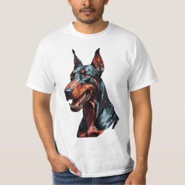 Camiseta Retrato Feroz de Doberman Presente de Cachorro Agr