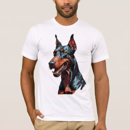 Camiseta Retrato Feroz de Doberman Presente de Cachorro Agr