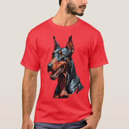 Camiseta Retrato Feroz de Doberman Presente de Cachorro Agr
