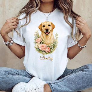 Camiseta Retrato Floral de Labrador