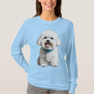 Camiseta Retrato Fofo de Bichon Frise
