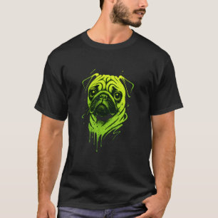 Camiseta Retrato Fofo de Pug Graffiti Arte Urbana Estilo Ur