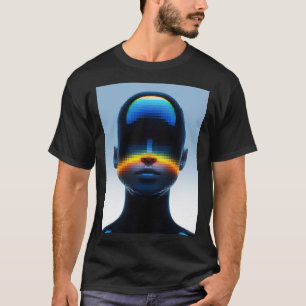 Camiseta Retrato Futurista em Pixel Art