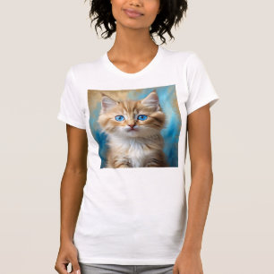 Camiseta Retrato Gato Adorável