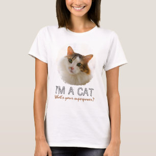 Camiseta Retrato Gato Bonito E Adorável