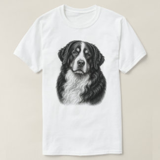 Camiseta Retrato Gentil do Cão de Montanha Bernês Vintage