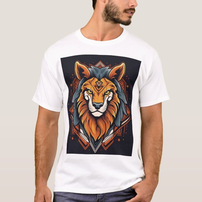 Camiseta Retrato Geométrico Wolf (Frente)