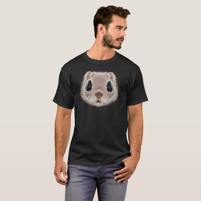 Camiseta Retrato ilustrado do esquilo de vôo (Frente Completa)