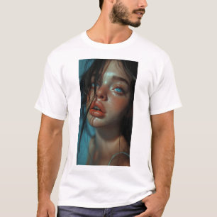 Camiseta Retrato impressionante de uma linda mulher Chic