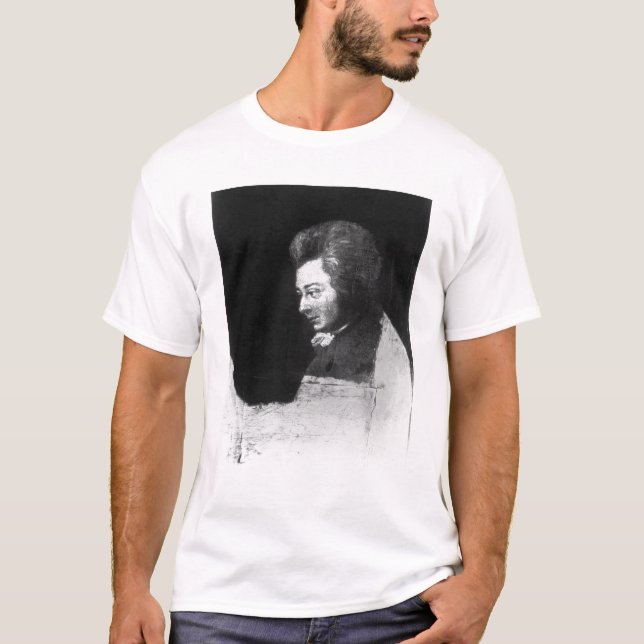 Camiseta Retrato inacabado de Wolfgang Amadeus Mozart (Frente)