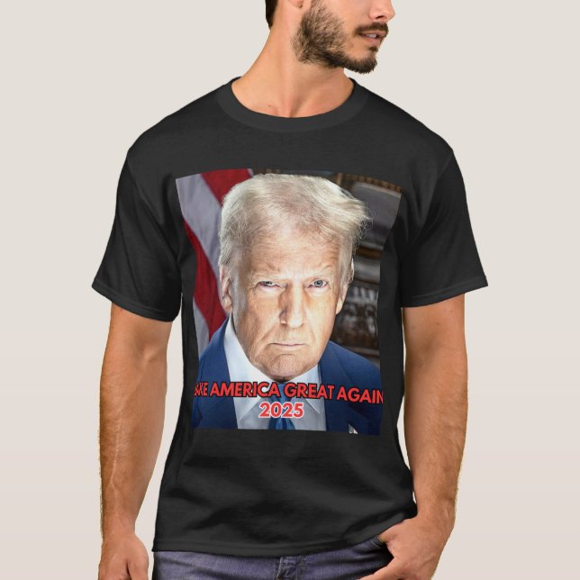 Camiseta Retrato Inaugural De 2025 Do Presidente Dona (Frente)