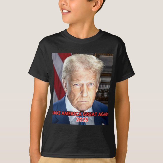 Camiseta Retrato Inaugural De 2025 Do Presidente Dona (Frente)