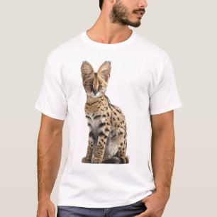 Camiseta Retrato Majestoso do Serval Manchado Gato Selvagem