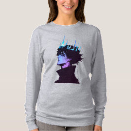 Camiseta Retrato Masculino Gótico do Rei Anime com Coroa Az